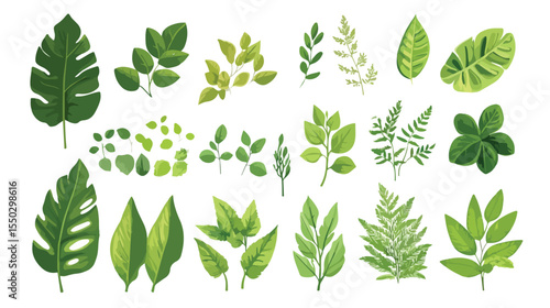 Green Eco-Friendly Leaves and Recycling Arrows on Plants