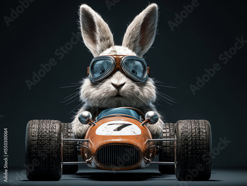 car rabbit, AI generated image
