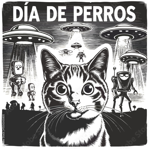 Día de Perros – Moody Urban Artwork Reflecting a Gloomy Day

