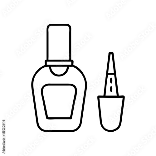 Nail polish bottle icon in minimalistic style