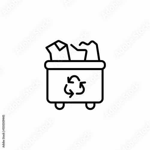 recycling bin waste icon sign vector