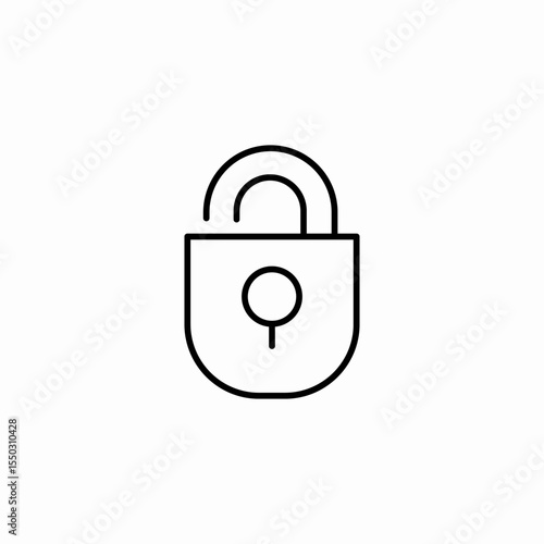 unlocked padlock open icon sign vector