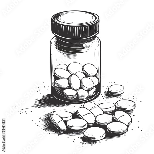 Effervescent Tablet Cartoon Vector and Illustration