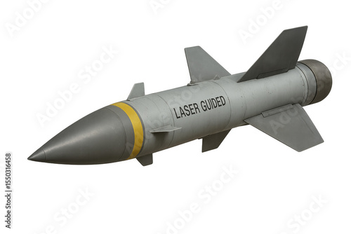 Laser guided missile flying with transparent background
