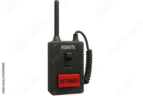 Remote detonator with antenna on transparent background