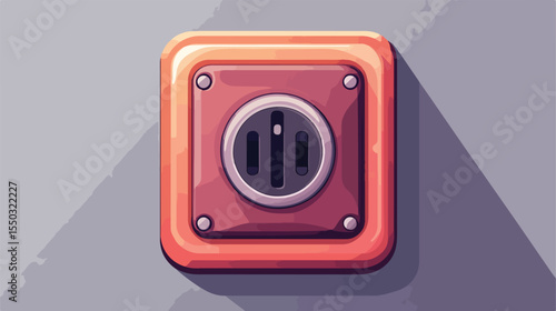 Modern Electrical Outlet Isolated Icon Design Flat Vector