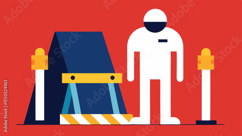 Contamination Prevention A depiction of an officer placing barriers around the crime scene to prevent contamination while the sheetcovered body remains in the middle.