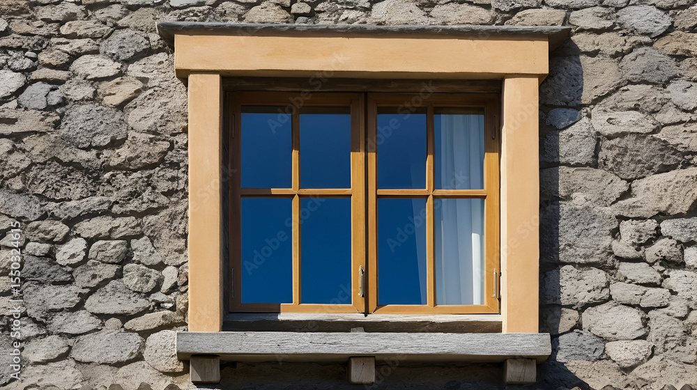 Obraz premium a window with a wooden frame