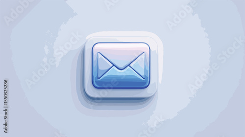 Professional Email Contact Icon Flat Vector Illustration