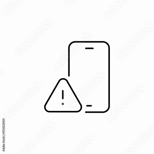 mobile alert warning icon sign vector