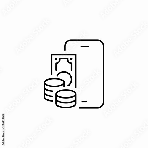 mobile money finance icon sign vector