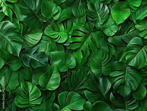Wallpaper Mural Lush green tropical leaves Torontodigital.ca