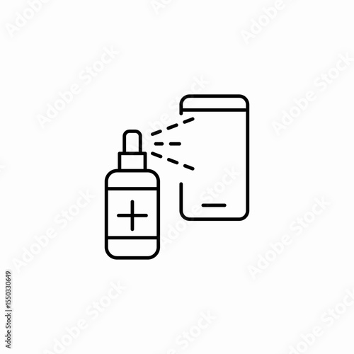 sanitize phone spray icon sign vector