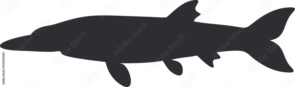 Obraz premium pike fish silhouette 