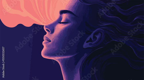 Epilepsy Seizure Profile Flat Vector Illustration