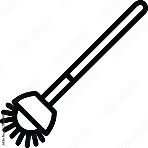 plastic toilet brush line art silhouette