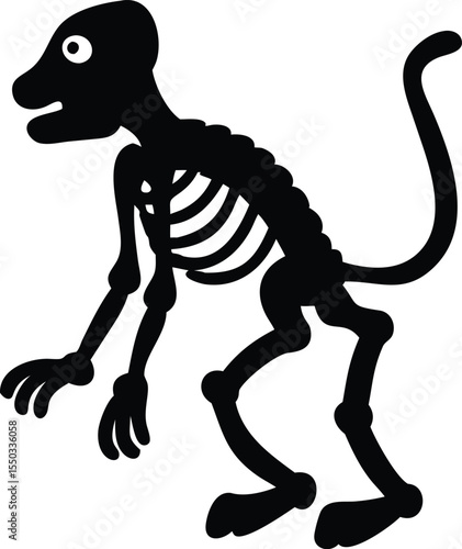 skeleton of monkey animal silhouette