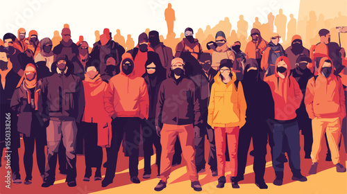 Illustration of Extremist Radical People in Vector Format
