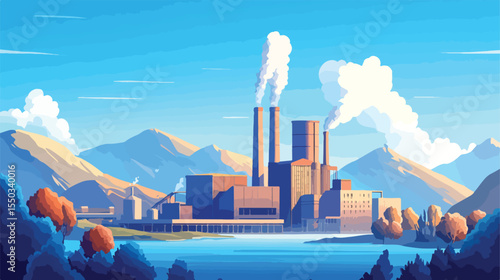 Renewable Energy Factory Sustainable Technology Concept