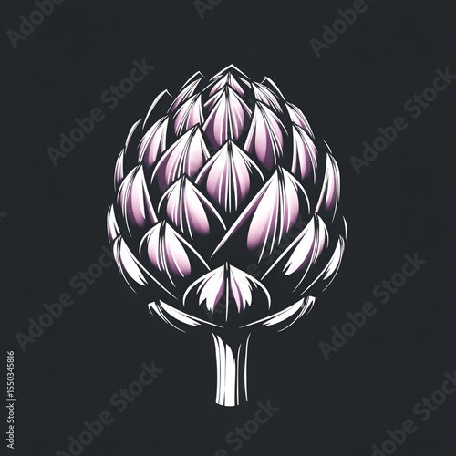 Fototapeta Vector Artichoke simple and minima