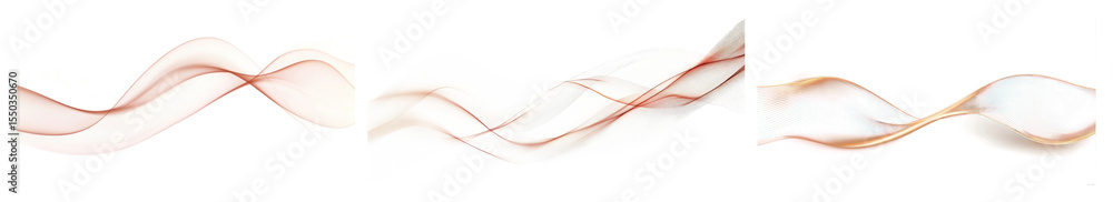 Naklejka premium PNG Colorful abstract wave patterns, element set on transparent background