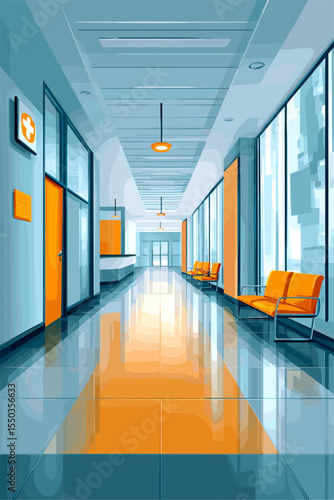 Modern Interior of a Medical Clinic with Bright Colors and Spacious Design