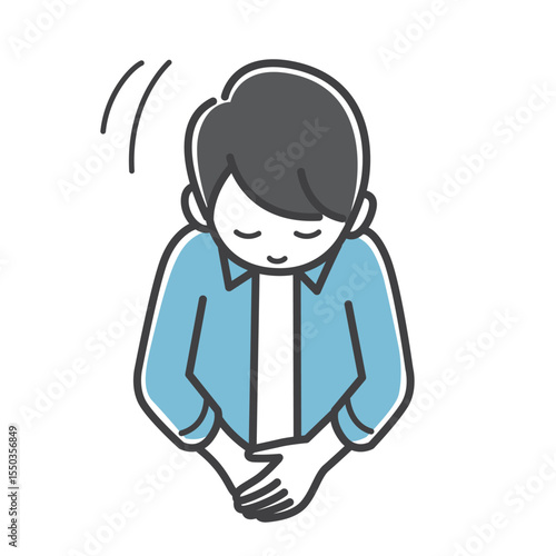 お辞儀をする若い男性