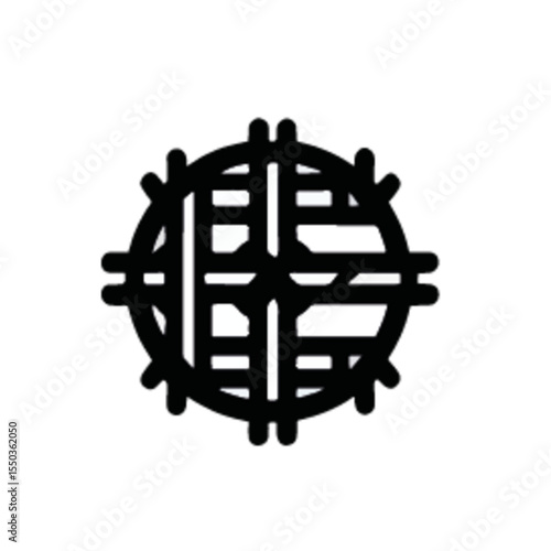 Black barbed wire fence in various shapes
