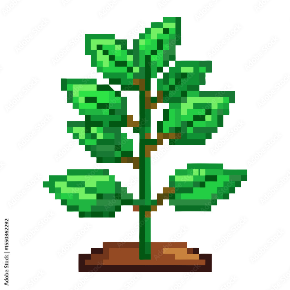 Fototapeta premium Botanical Pixel Icon