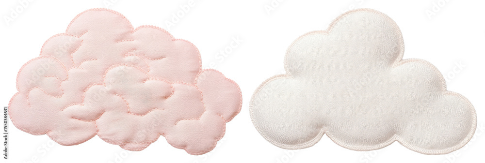 Obraz premium PNG Soft pastel cloud decor, element set on transparent background