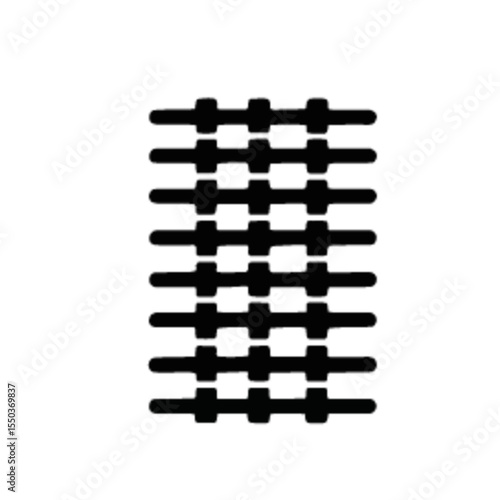 Black barbed wire fence in various shapes