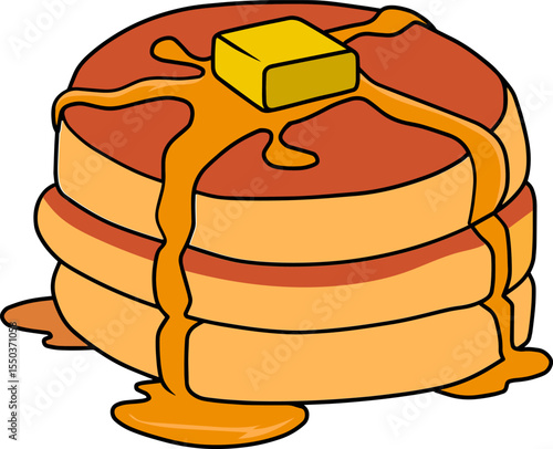 pancakes line vector illustration isolated on white background