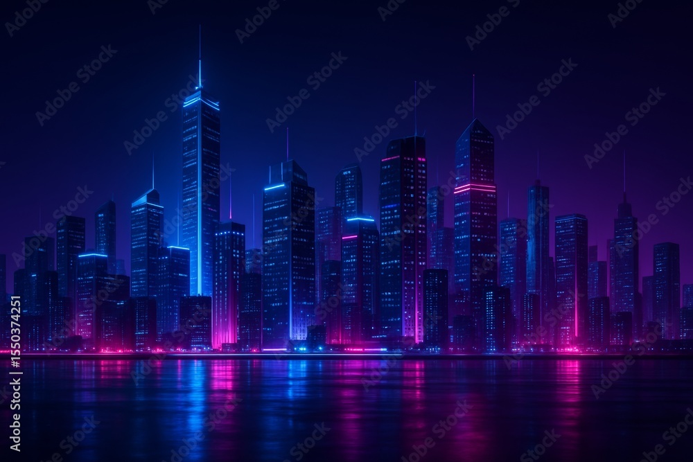 Obraz premium dubai skyline at night