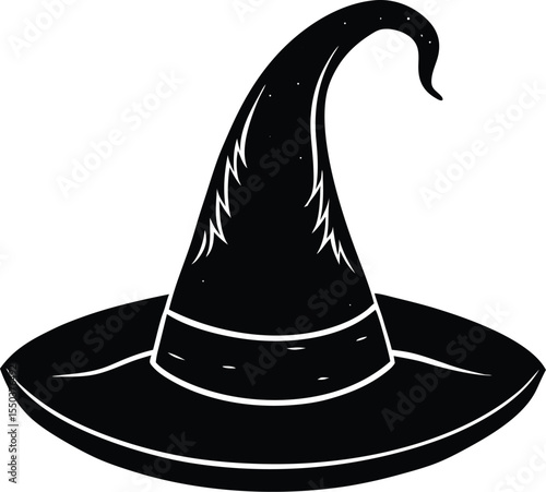 black witch hat, halloween costume accessory clip art preview