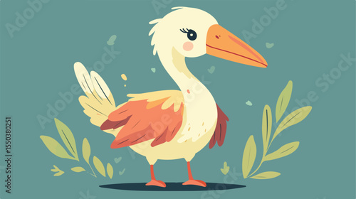 Adorable Flemish Bird Cute Flat Vector Illustration