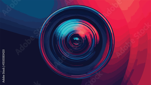 Professional Camera Design Flat Vector Illustration