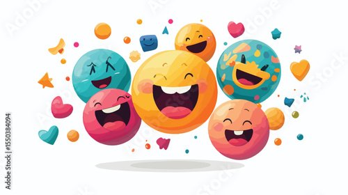 April Fools Day Emoji Flat Vector Illustration