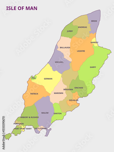 Map of the Isle of Man A Detailed Political Division