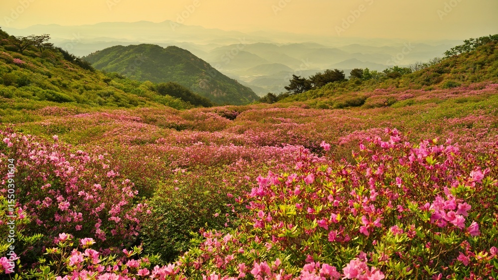 Obraz premium Beautifully blooming Hwangmaesan scenery