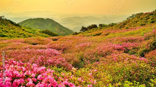 Wallpaper Mural Beautifully blooming Hwangmaesan scenery Torontodigital.ca