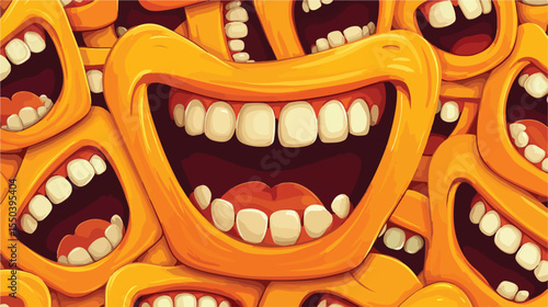 Cheerful Humoristic Laughing Smile Pattern Decoration