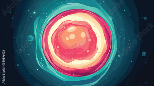 Fertilization of the Ovum Flat Vector Illustration