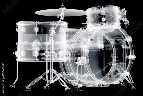 Wireframe Rendering of a Drum Kit