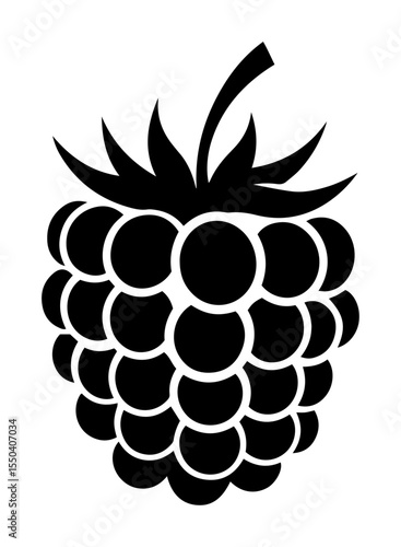raspberry fruit icon in clean vector silhouette