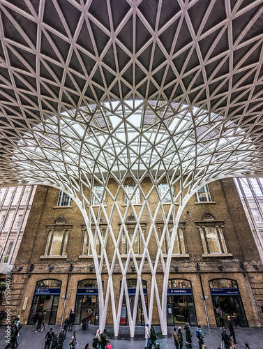 LONDON, UK - APRIL 29: Eurostar train on APRIL 29, 2024. London King's Cross railway station in London, UK.