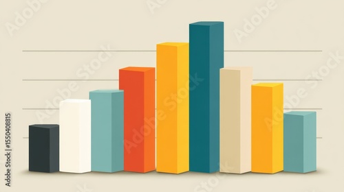 Free Download Bar graph with multiple color segments representing contribution of different teams - GFXLoad