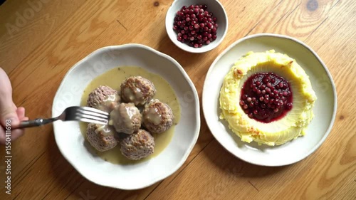 Wallpaper Mural Swedish meatballs recipe with mashed potatoes and lingonberry sauce delicious food cooking tutorial video 4k Torontodigital.ca