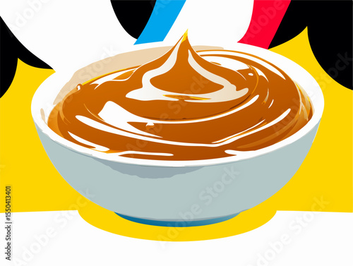 Dulce de Leche in Bowl, Caramel Sauce, Creamy Dessert