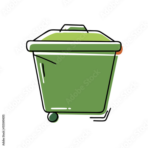 Eco-friendly compost bin icon in hand drawn style for sustainability and recycling concepts