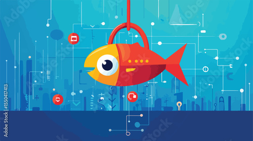 Data Phishing Hacking Online Scam Concept with Computer